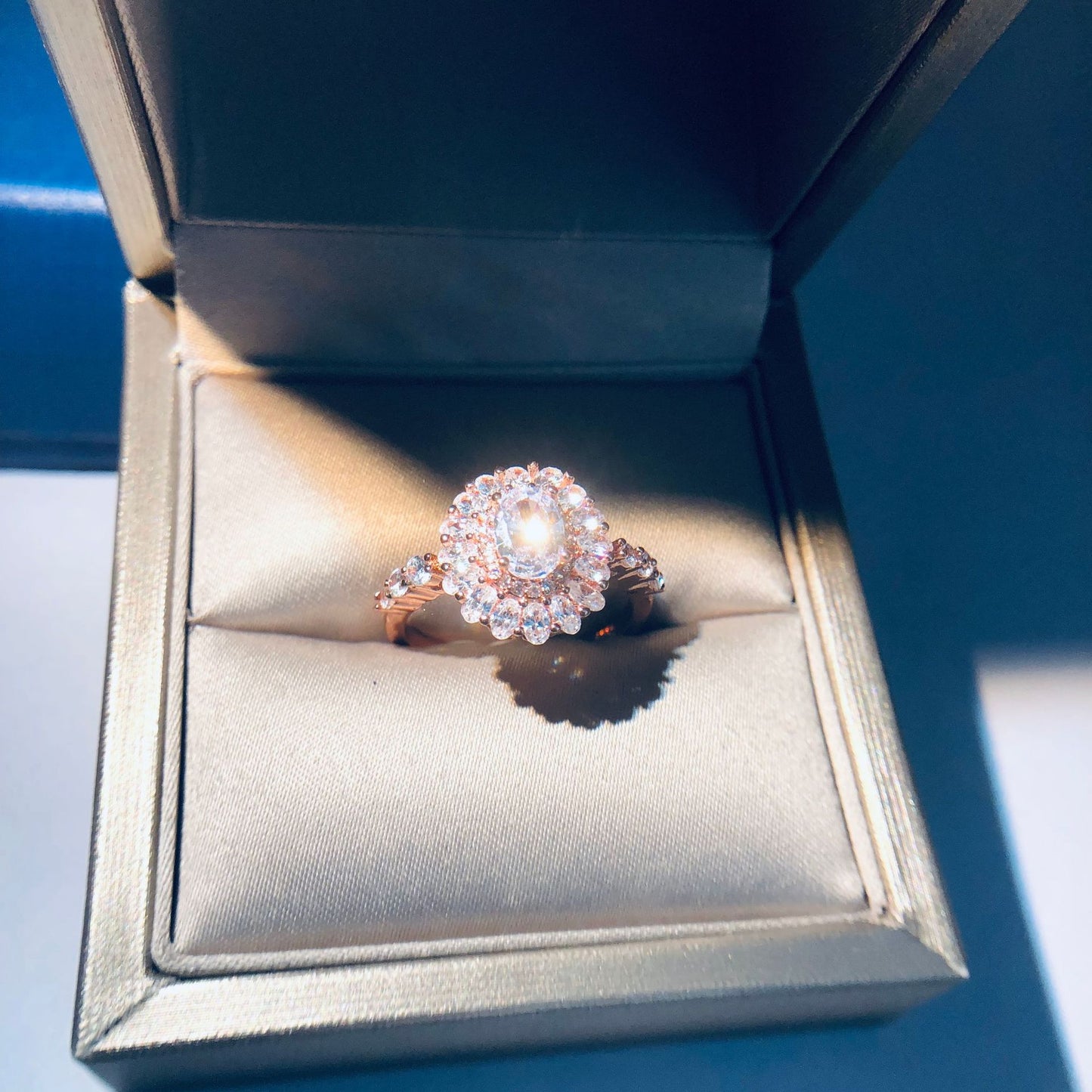 Zircon Princess White Plated Gold Diamand Engagement Ring