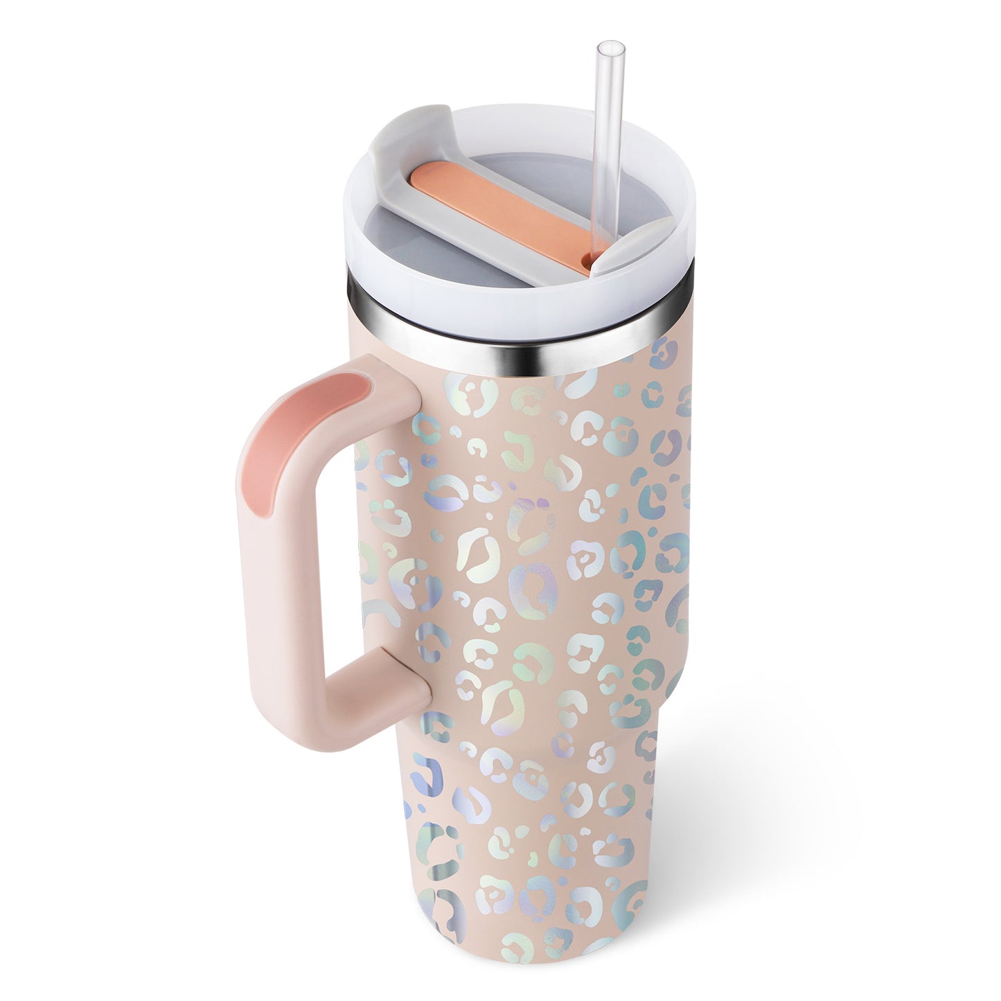 40 Oz Insulated Tumbler with Handle & Straw