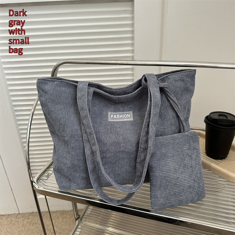 Canvas Ins Style Niche Large Capacity Handbag For Women