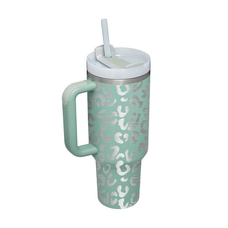 40 Oz Insulated Tumbler with Handle & Straw