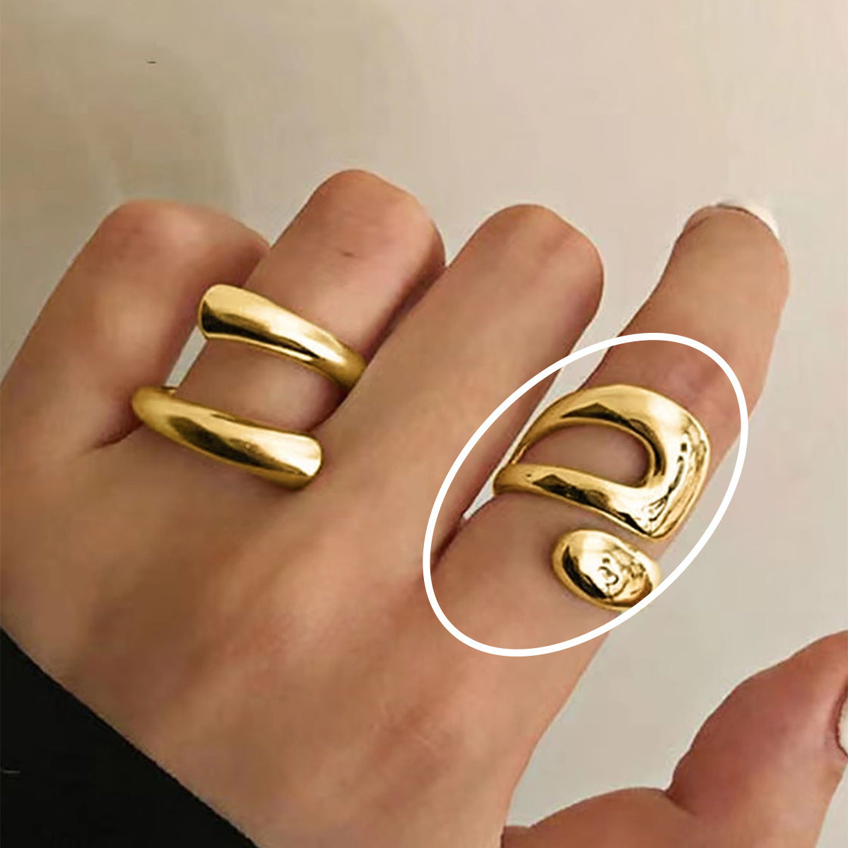 Women's Retro Fashion Chain Glossy Wide Ring