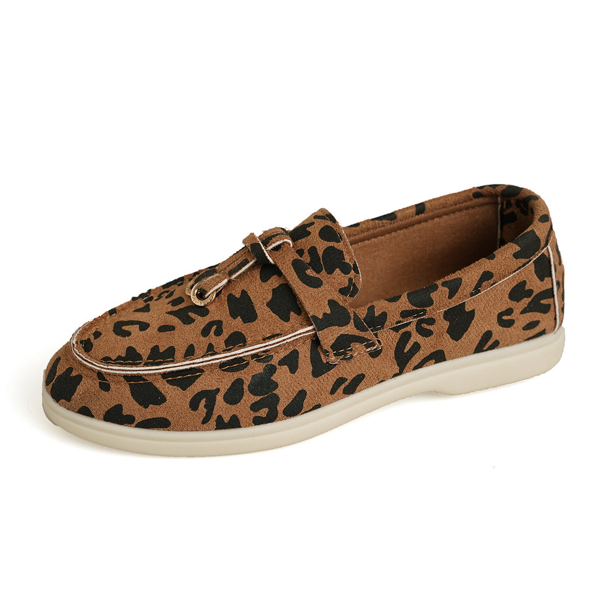 Leopard Print Casual Slip-on Pumps British Style Single-layer Shoes