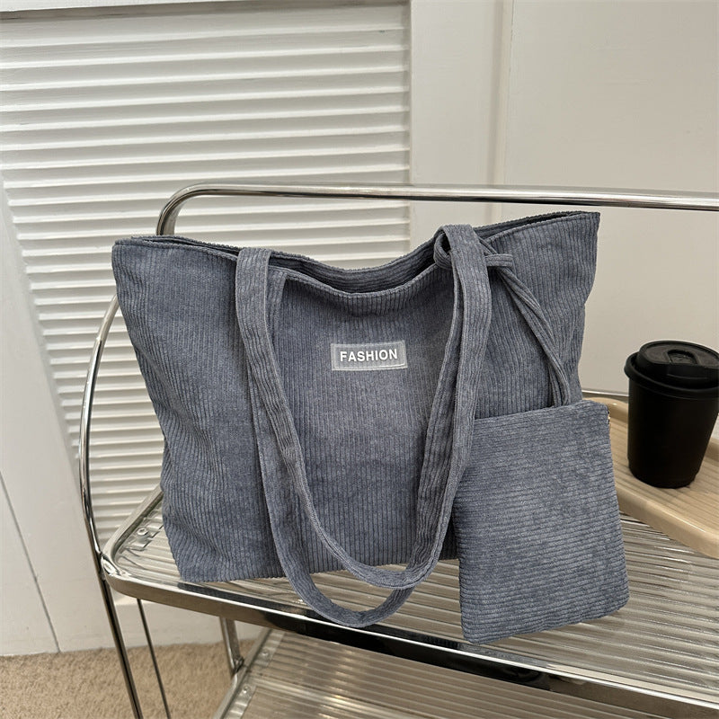 Canvas Ins Style Niche Large Capacity Handbag For Women