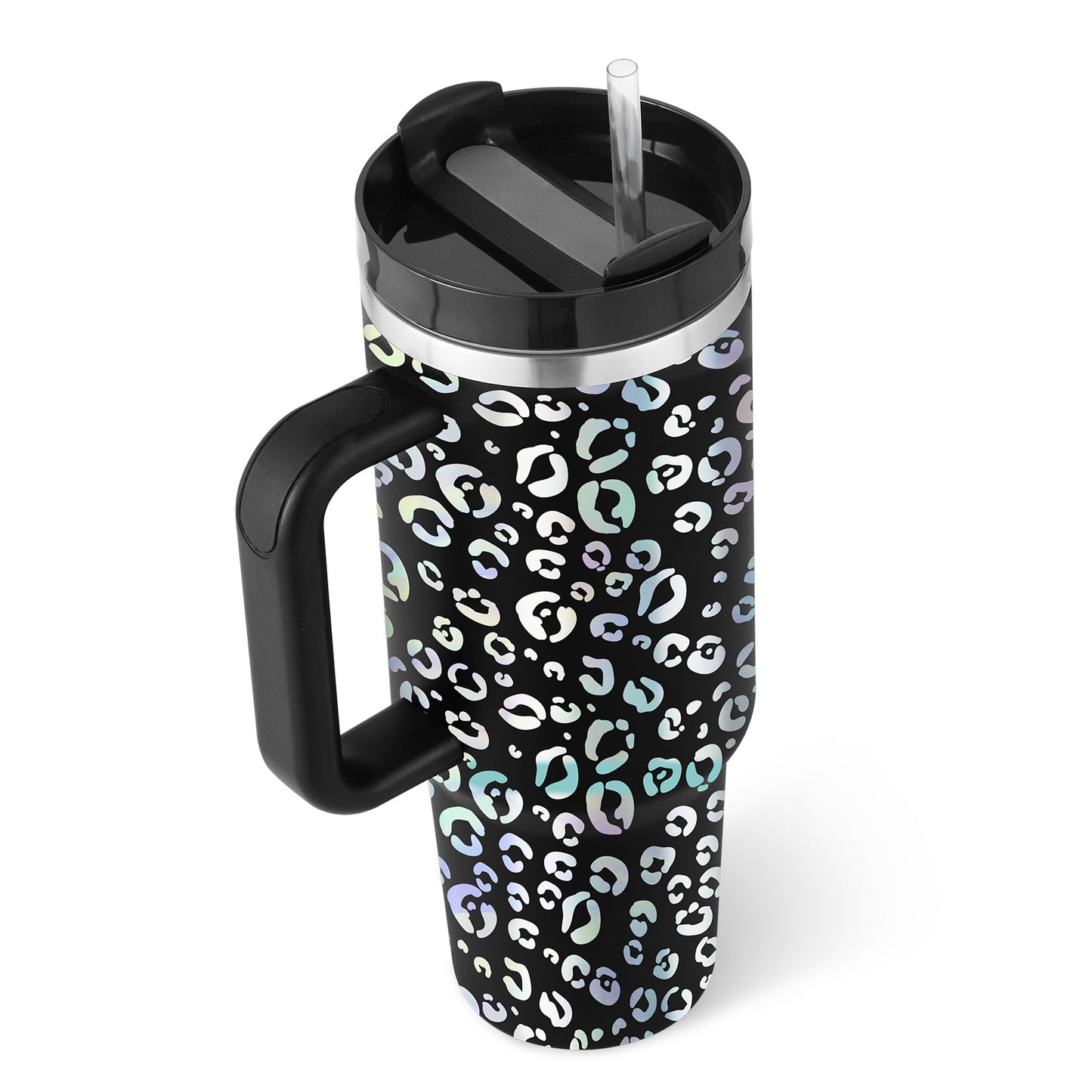 40 Oz Insulated Tumbler with Handle & Straw