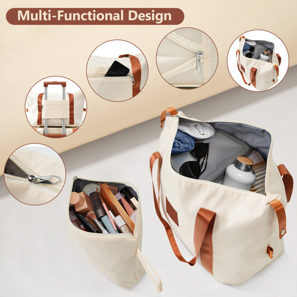 Hardshell Luggage Sets 3 Piece Carry-on Suitcases With Wheels, TSA Lock For Men Women-White