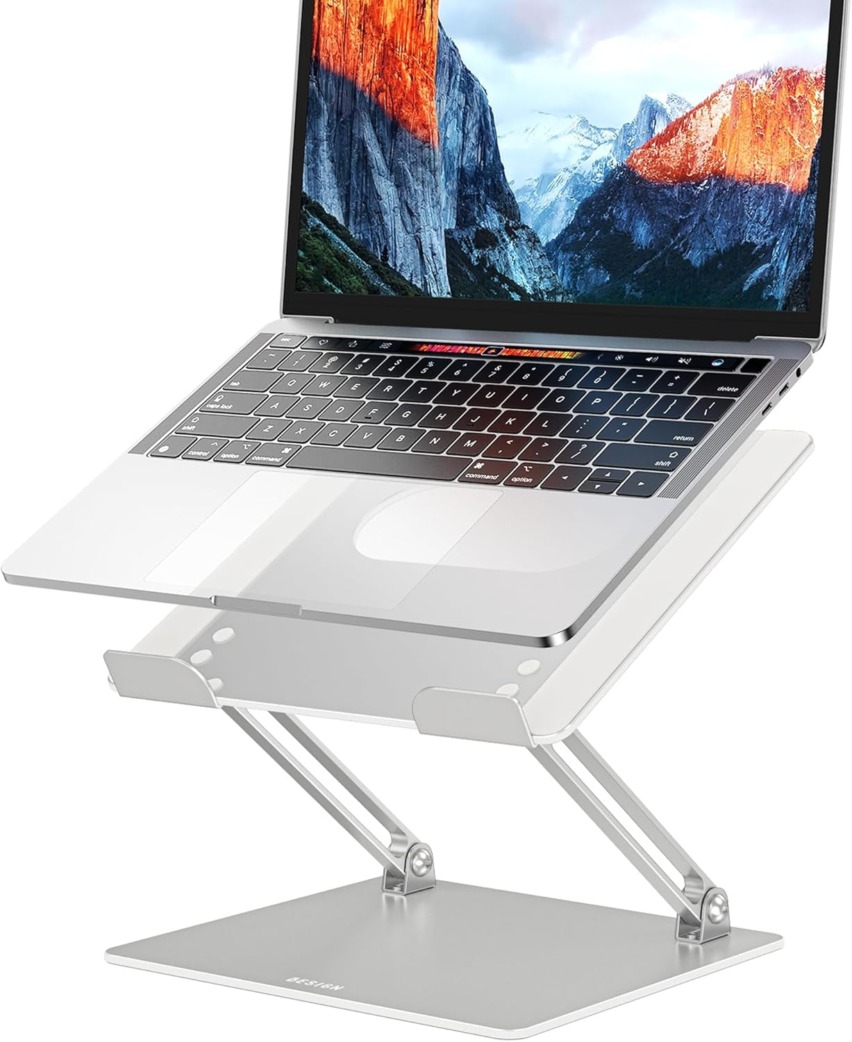 LS10 Aluminum Laptop Stand, Ergonomic Adjustable Notebook Tablet Stand, Computer Holder Compatible with Air, Pro, Dell, HP, Lenovo More 10-14" Laptops, Black