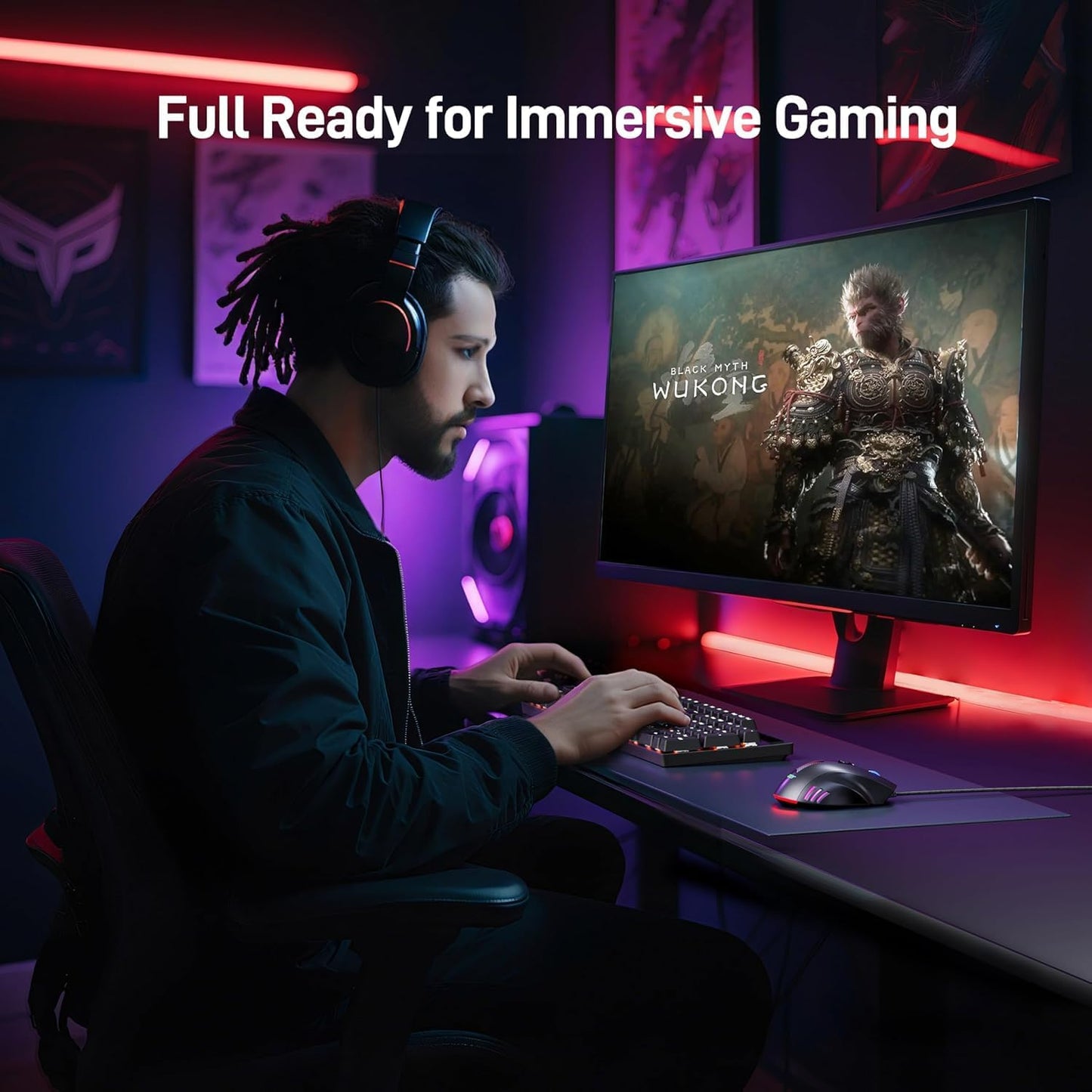 Wired Gaming Mouse, 12,800 DPI RGB Ergonomic Computer Mouse with Optical Sensor, 8 Programmable Buttons, 12 Backlit Modes, Software for DIY Keybinds, Rapid Fire, USB Gaming Mice for Laptop, PC