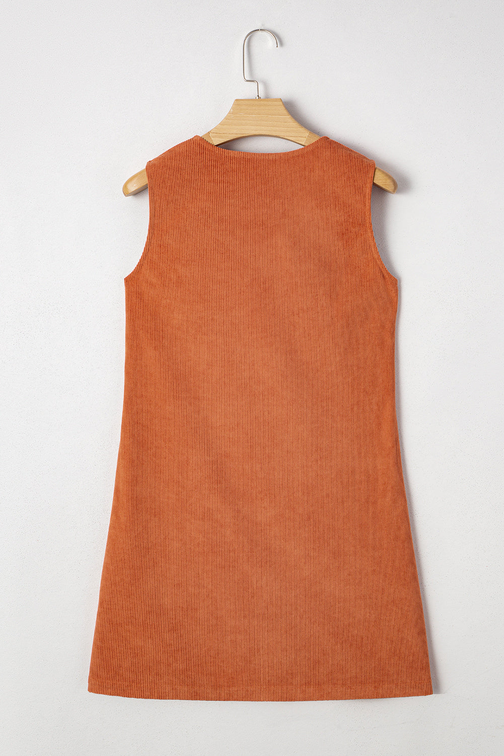 Gold Flame Corduroy Western Embroidered Patched Pocket Sleeveless Mini Dress