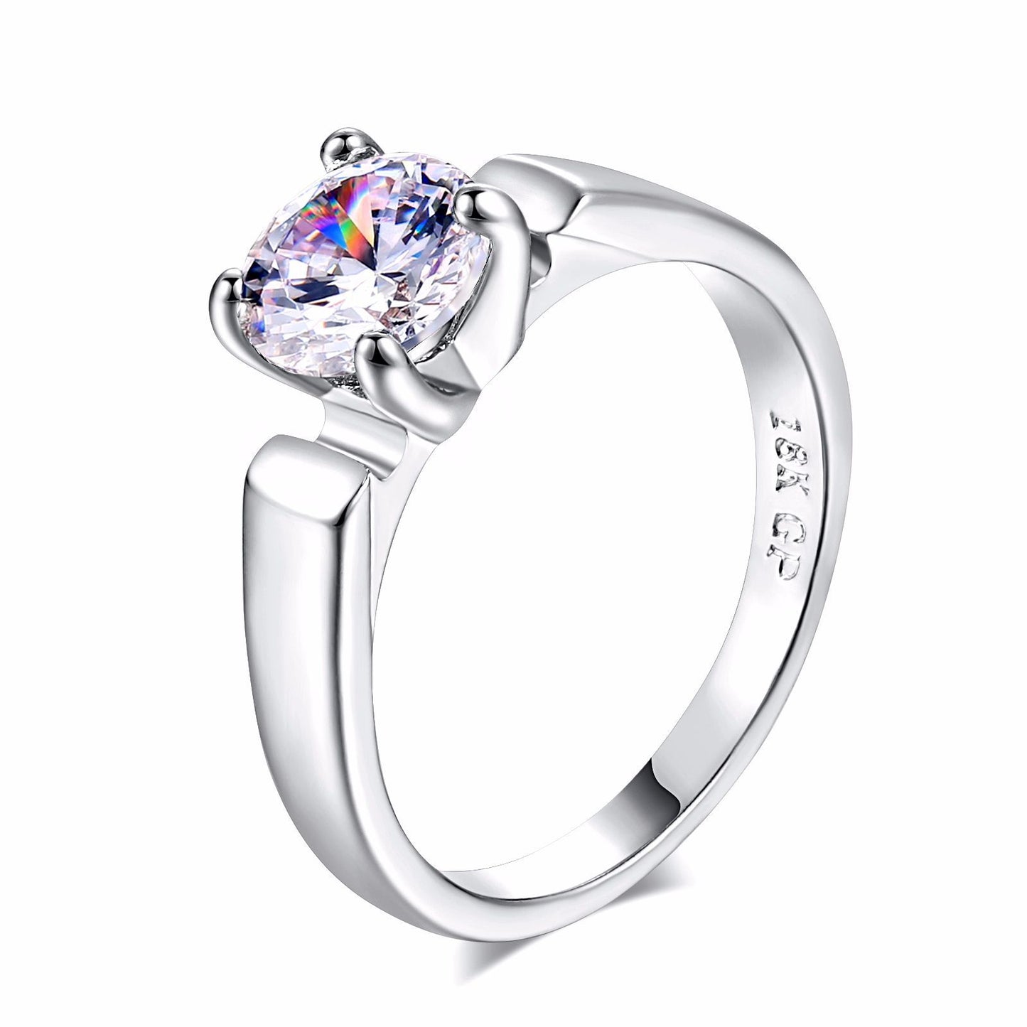 Simple Single Diamond Wedding Ring Zircon Micro-inlaid Rose Gold Plated