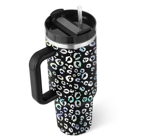 40 Oz Insulated Tumbler with Handle & Straw