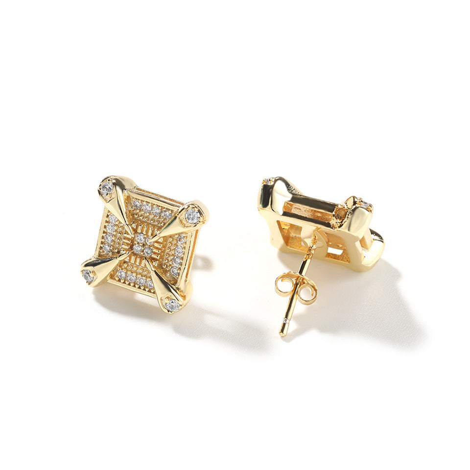 Fashion New Dragon Claw Square Stud Earrings