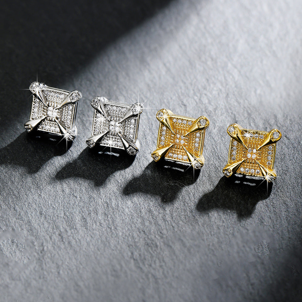 Fashion New Dragon Claw Square Stud Earrings