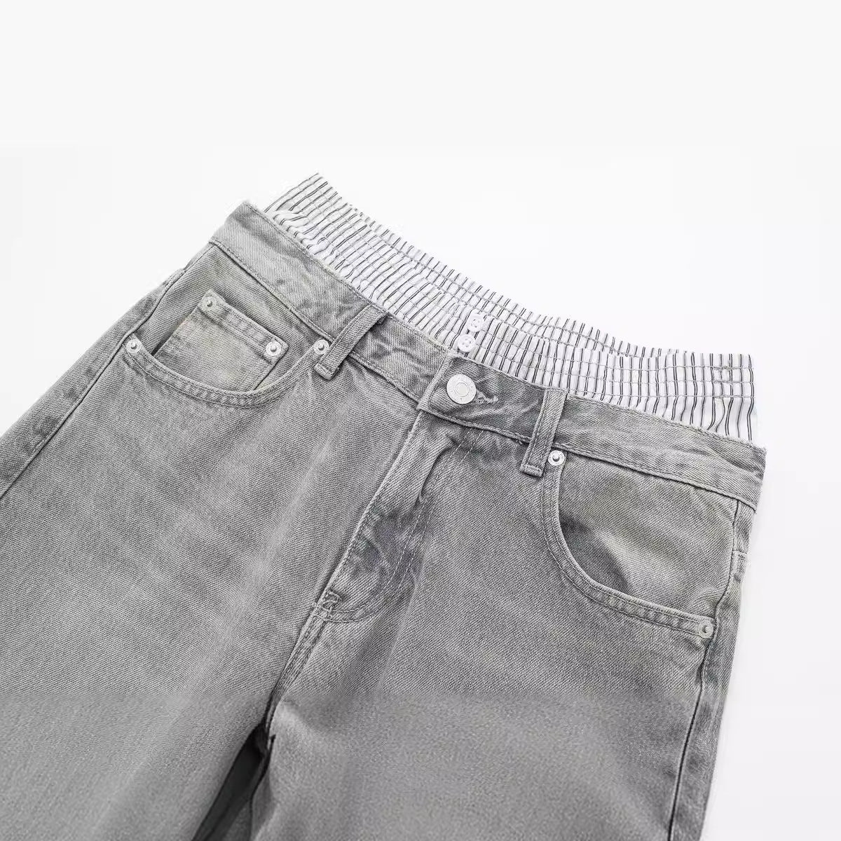 Fashion Low Waist Boxer Wide Leg Jeans