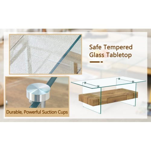 43.3 Inch Modern Two-Tier Coffee Table