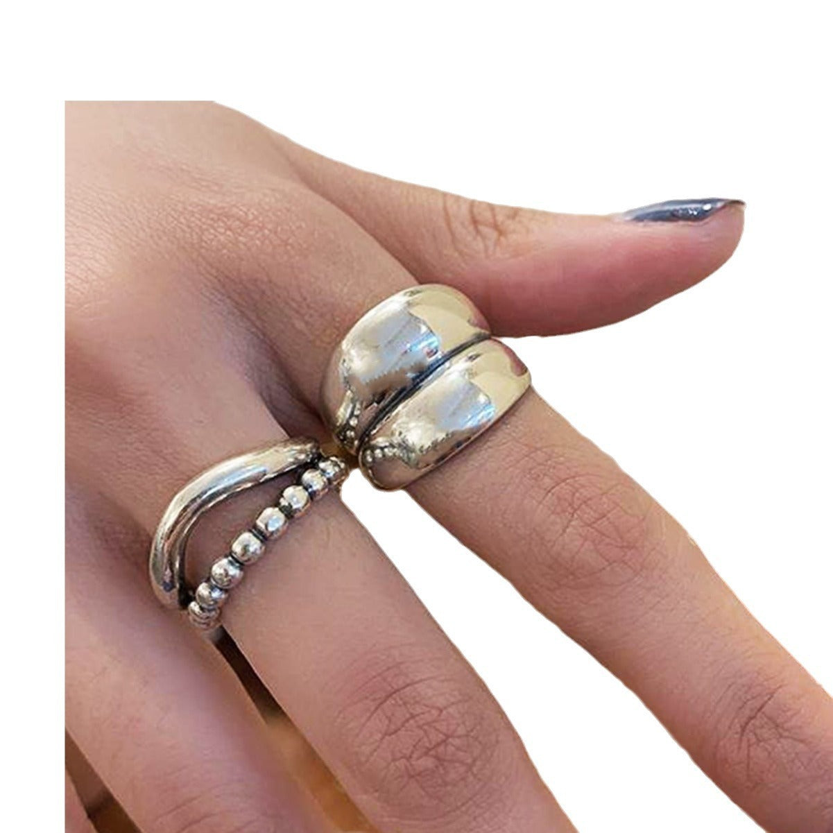 Women's Retro Fashion Chain Glossy Wide Ring