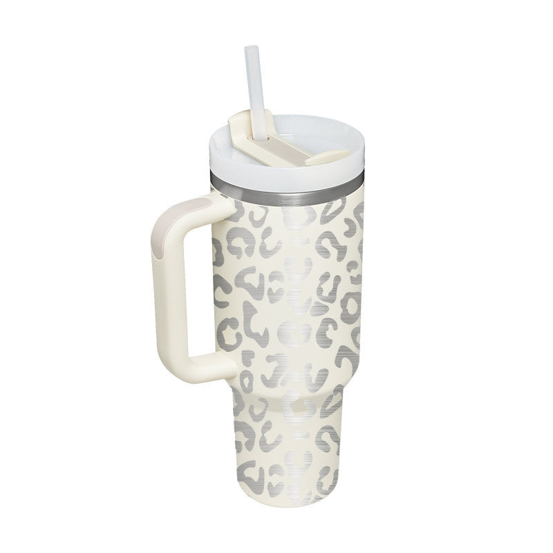 40 Oz Insulated Tumbler with Handle & Straw
