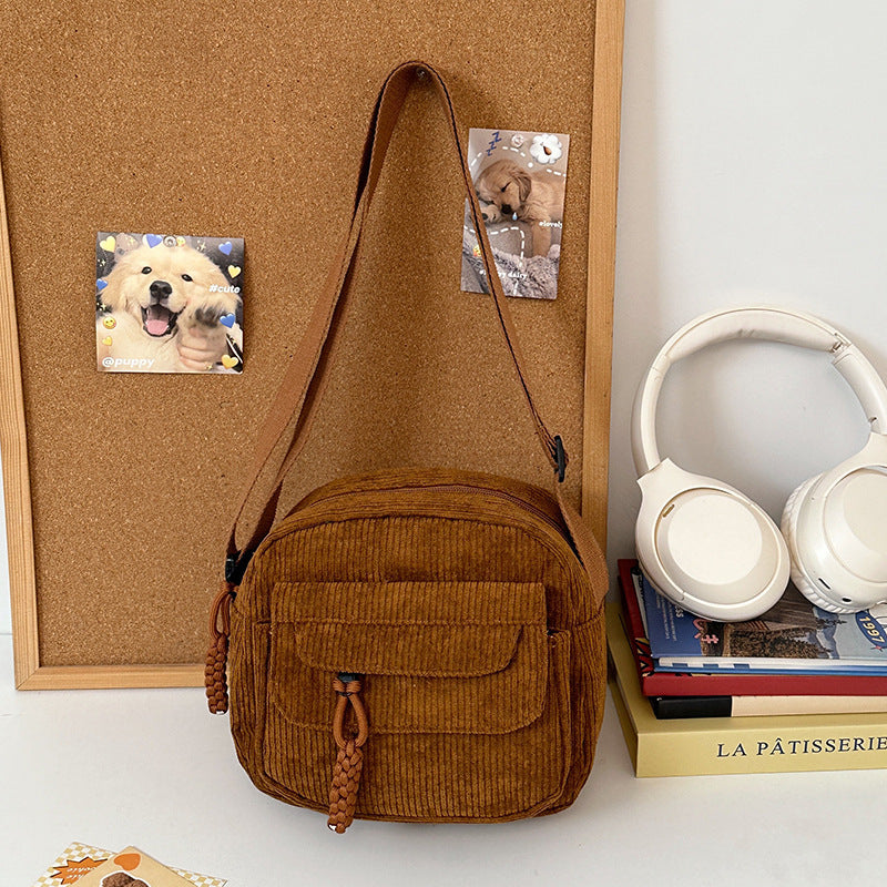 Corduroy Fashion Casual Crossbody Cute Shoulder Bag