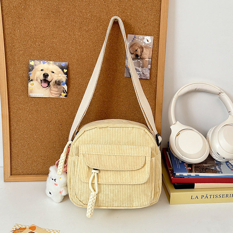 Corduroy Fashion Casual Crossbody Cute Shoulder Bag