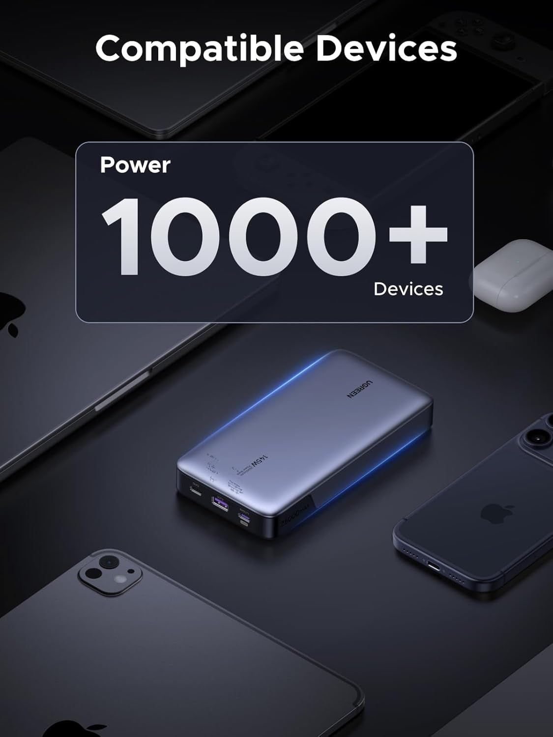 Power Bank 25,000Mah 145W Laptop Portable Charger, Nexode 3-Port USB C PD Battery Pack, for Macbook Pro/Air, Dell XPS, Iphone 17/16/15/14, Galaxy S24, Steam Deck, Ipad, and More