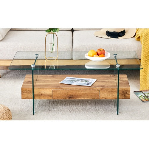 43.3 Inch Modern Two-Tier Coffee Table