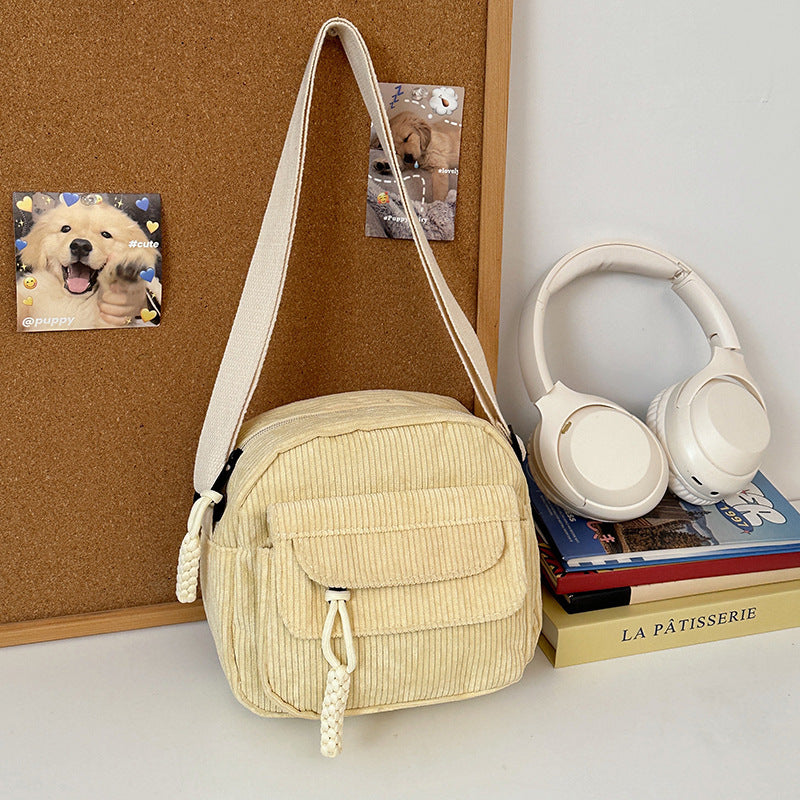 Corduroy Fashion Casual Crossbody Cute Shoulder Bag