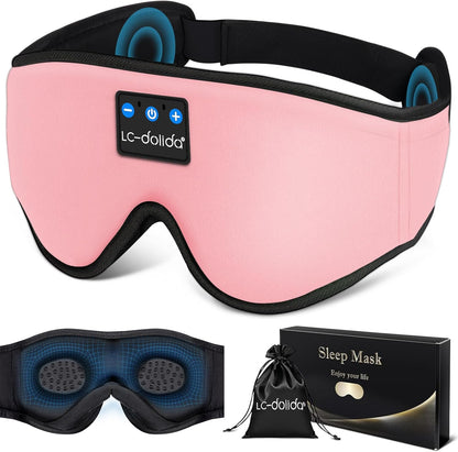 Sleeping Headphones Eye Mask, Sleep Mask with Bluetooth Headphones 3D Eye Mask Wireless Music Cotton Sleep Cover for Side Sleepers Nap Insomnia Air Travel Meditation Gifts for Unisex
