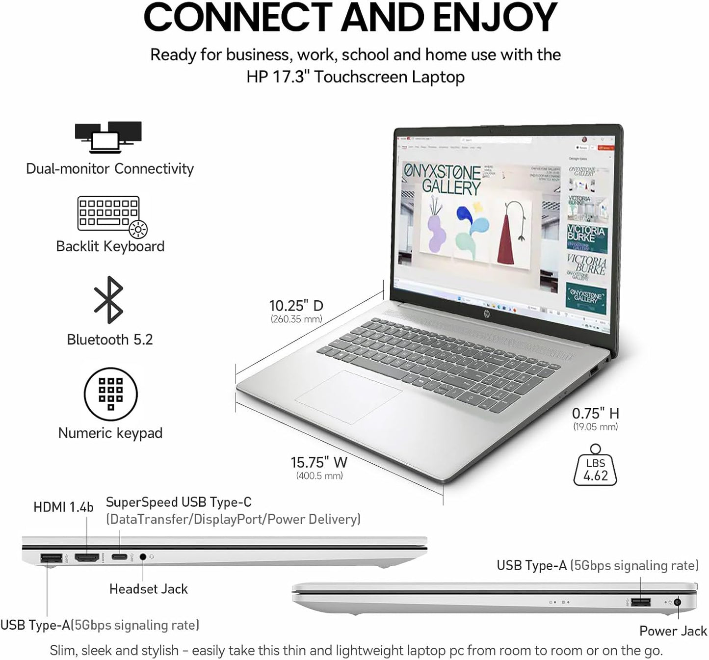 2026 HP 17 Inch Laptop Touchscreen Computer Notebook, 17.3 HD+ IPS Touch Screen Business Laptop AI PC, 15Th Gen Intel 12-Core Ultra 7, 40GB DDR5 RAM 2TB SSD | Windows 11 Pro | Backlit 10-Key | Wi-Fi 6