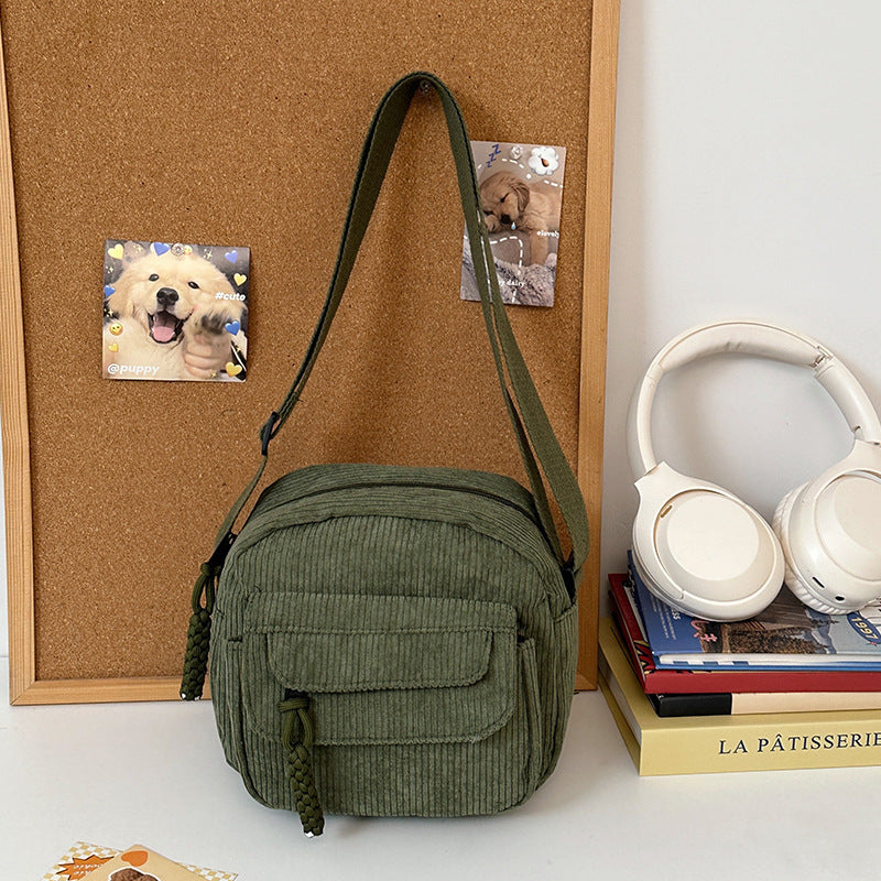 Corduroy Fashion Casual Crossbody Cute Shoulder Bag