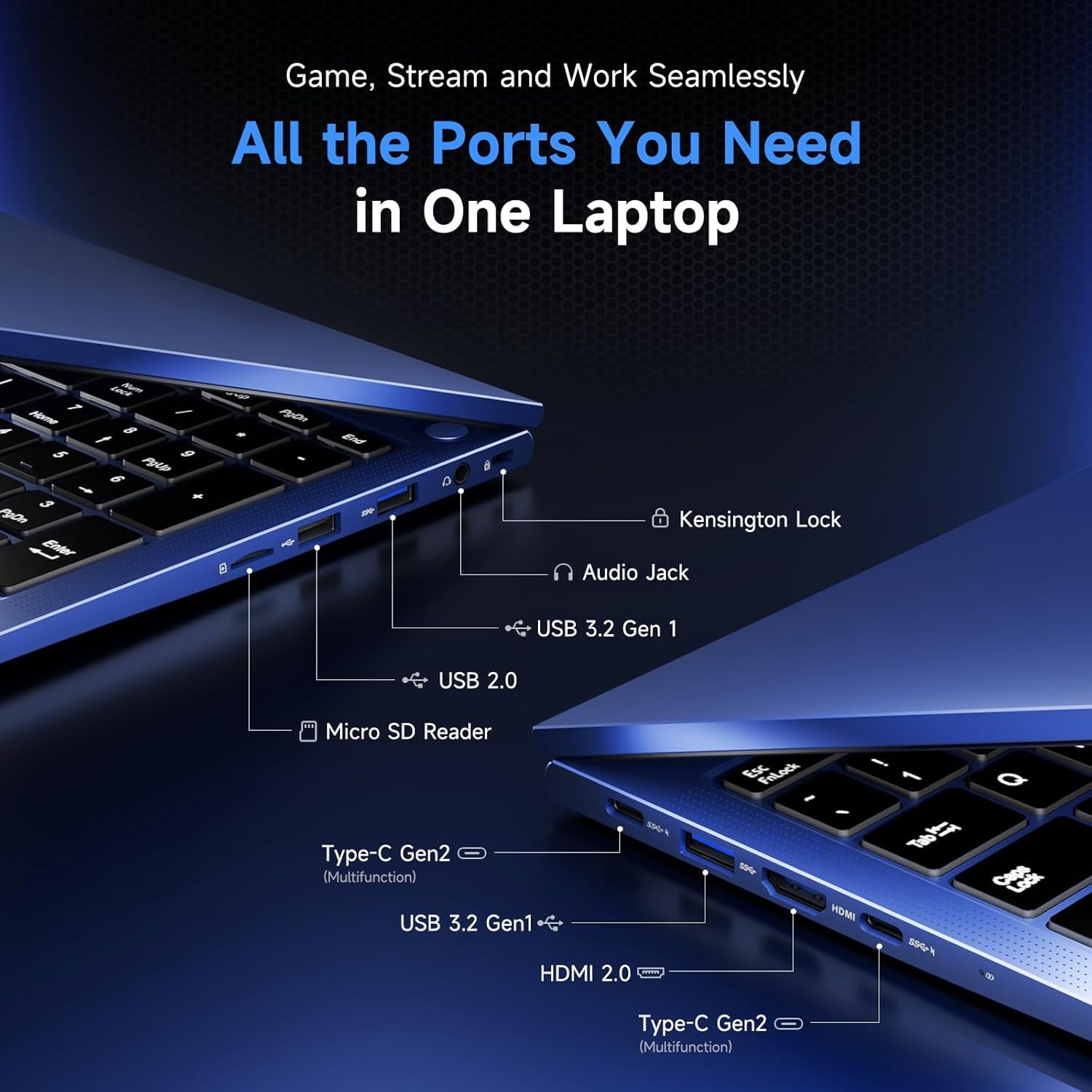 2025 Gaming Laptop, 15.6" FHD Laptop with AMD R7 7735HS (Beat I7-12650H, up to 4.75Ghz), 16GB DDR5 RAM 512GB SSD Computer with Radeon 680M 100W Type-C Backlit KB Fingerprint