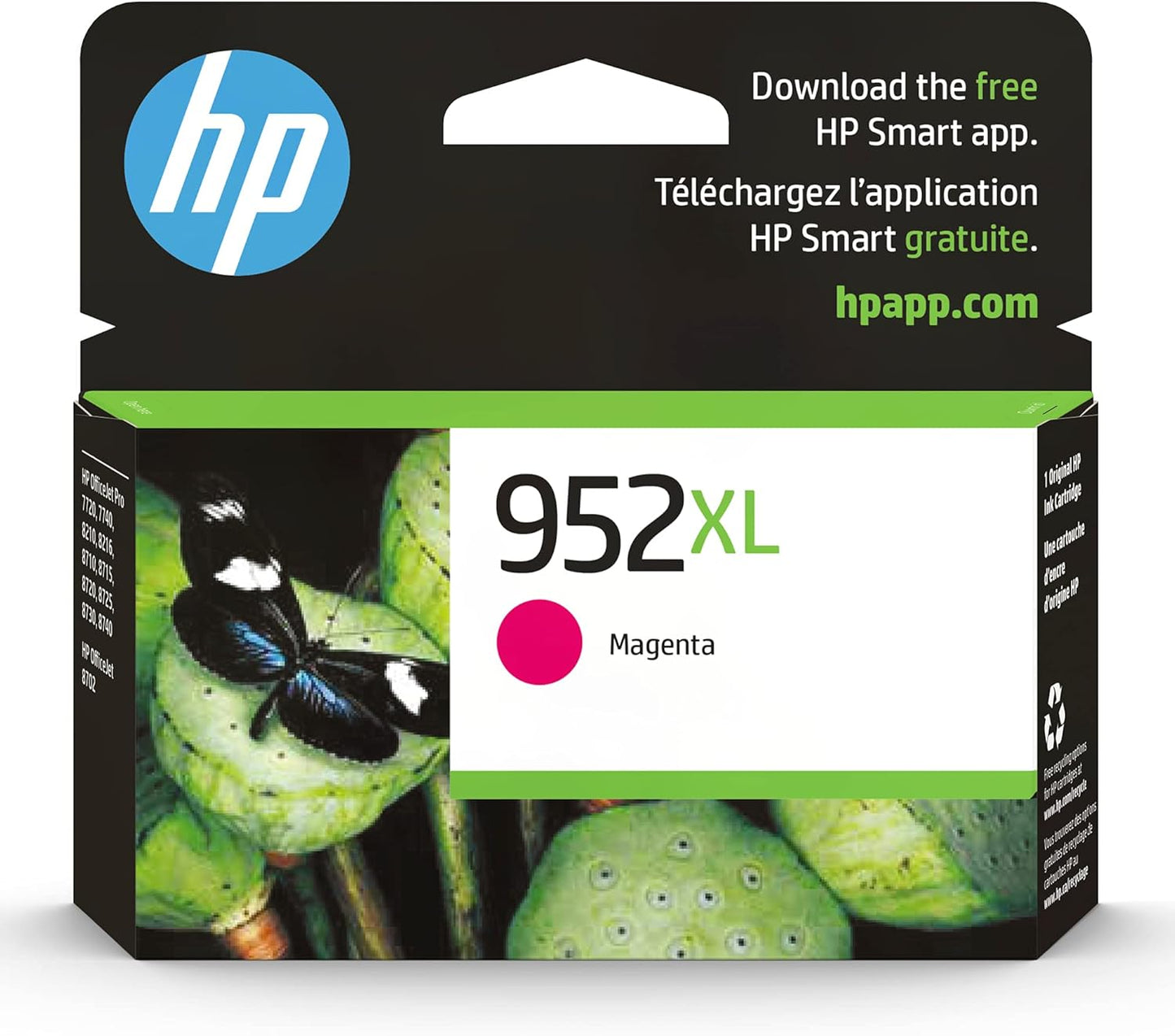 952XL Black High-Yield Ink Cartridge Printers | Works Officejet 8702 Officejet Pro 7720, 7740, 8210, 8216, 8710, 8715, 8720, 8725, 8730, 8740 | Eligible for Instant Ink | F6U19AN