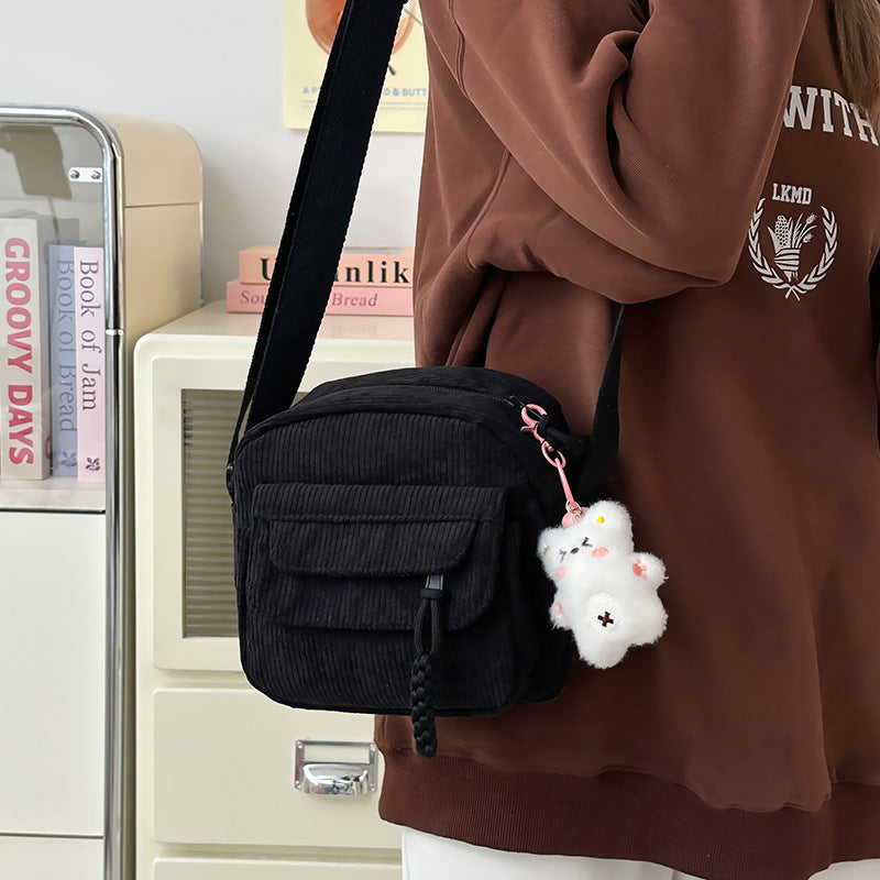 Corduroy Fashion Casual Crossbody Cute Shoulder Bag