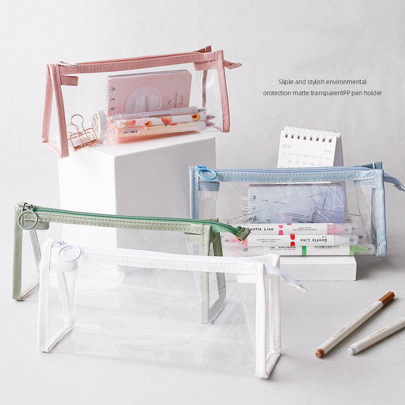 Large Capacity Simple Transparent Pencil Case