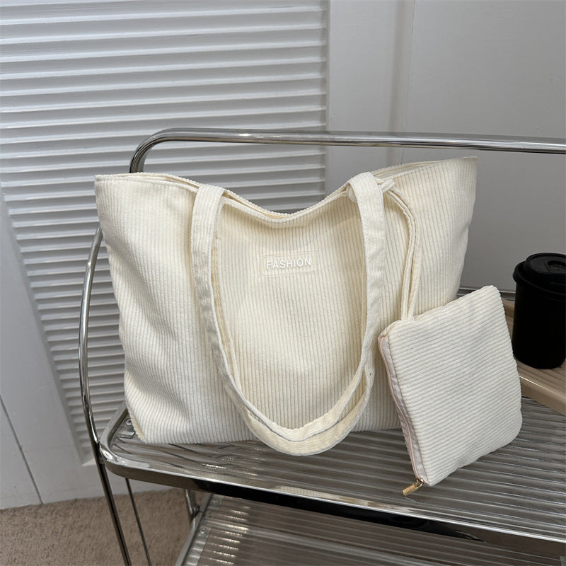 Canvas Ins Style Niche Large Capacity Handbag For Women
