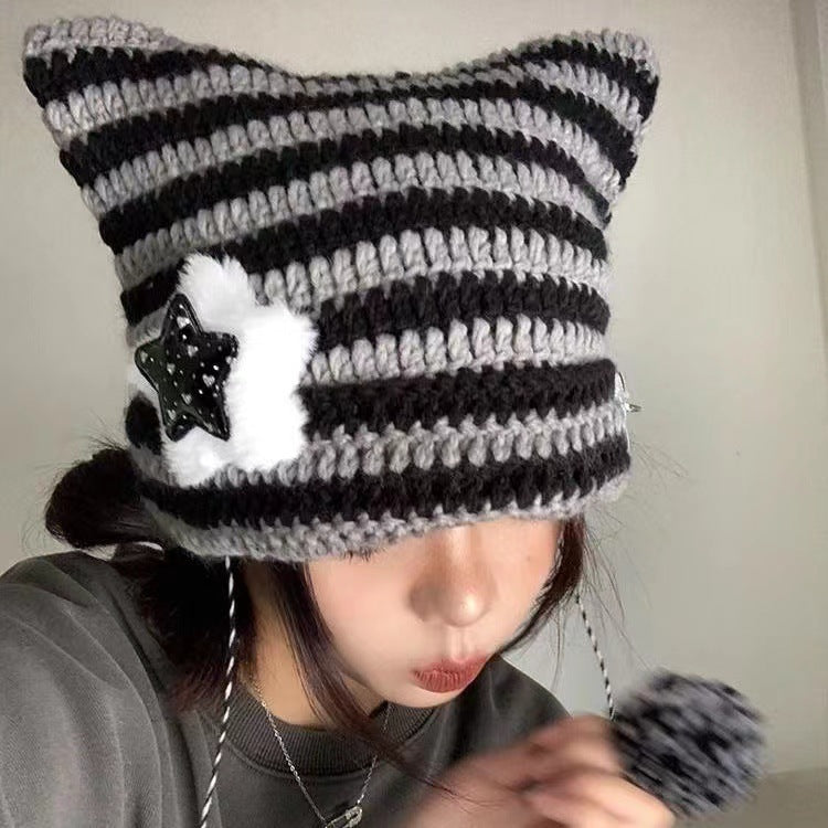 Korean Cute Thermal Head Cover Woolen Cap