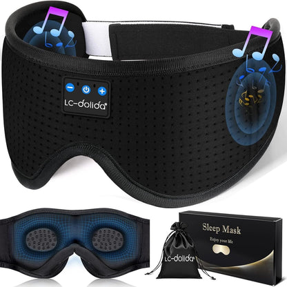 Sleeping Headphones Eye Mask, Sleep Mask with Bluetooth Headphones 3D Eye Mask Wireless Music Cotton Sleep Cover for Side Sleepers Nap Insomnia Air Travel Meditation Gifts for Unisex
