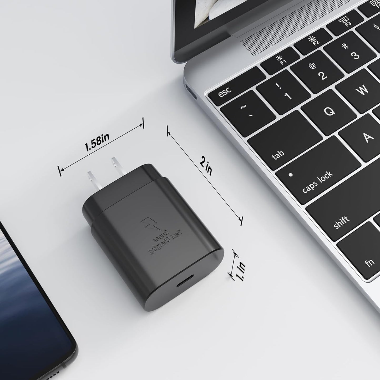 USB C Charger, Fast Charging Block, Type-C Power Adapter. the Mobile Phone Charger Is Suitable for Samsung Galaxy S25/S24 S23 S22 S21 Ultra/S20/S20 Ultra/Note 20 Ultra,Android【2-Pack】