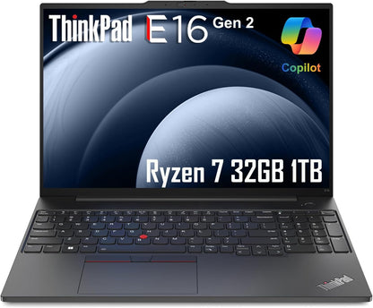 Lenovo Thinkpad E16 Gen 2 Business Laptop (16" FHD+ Anti-Glare, AMD Ryzen 7 7735U (> Intel I7-1355U), 16GB DDR5, 512GB SSD) Backlit, Fingerprint, Wi-Fi, Ethernet, 1080P Webcam, Win 11 Pro W/ Copilot