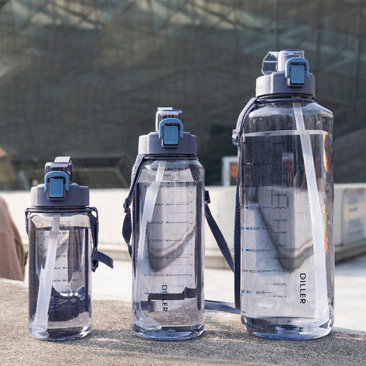 High Temperature Resistant Plastic Straw Water Cup Sports Bottle