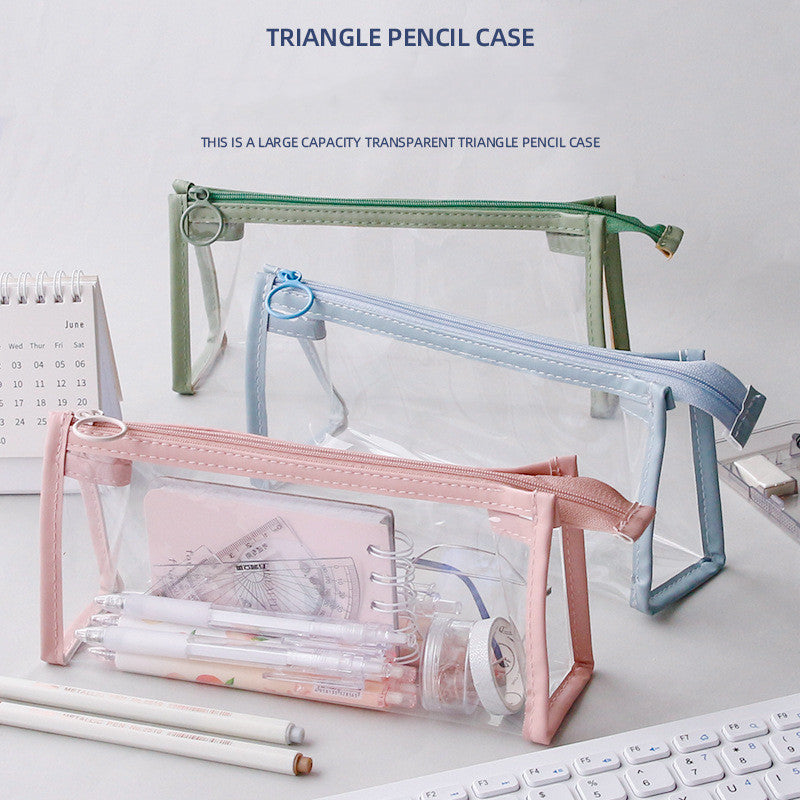 Large Capacity Simple Transparent Pencil Case