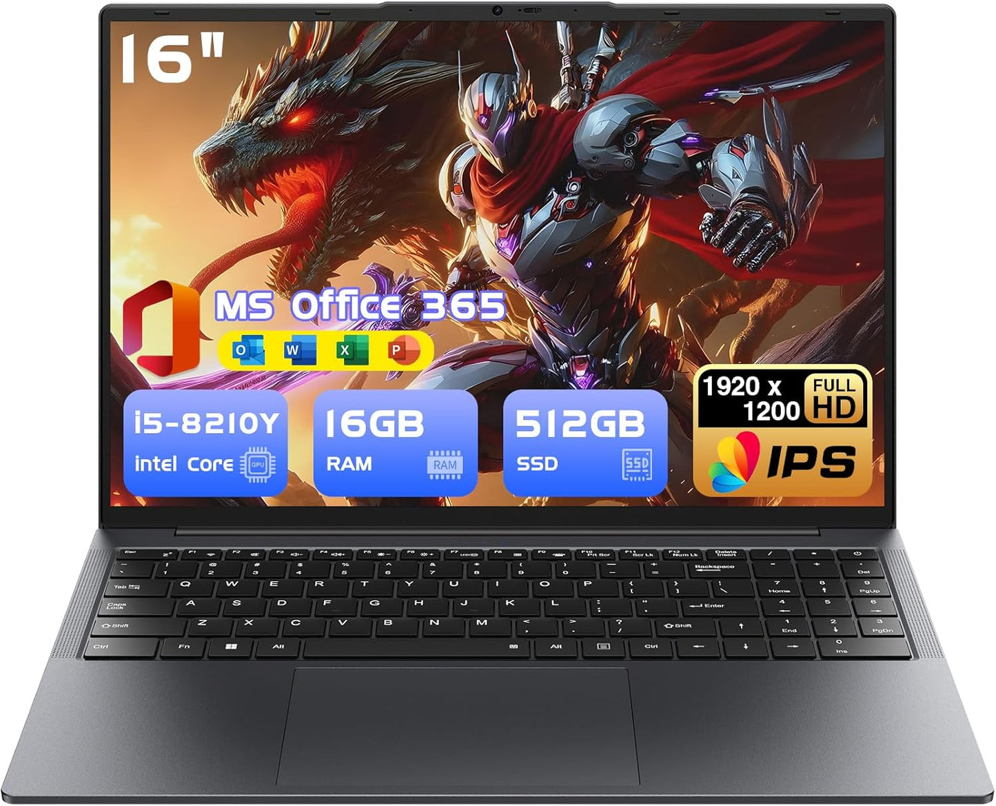 16" Laptop Computer Core I5(Up to 3.6Ghz)16Gb RAM,512GB Ssd,Win11 Pro Notebook PC,MS Office 365,Gaming Laptop,1920 X 1200 FHD 16:10 Display, with BT5.0 Wi-Fi, USB A, HDMI, RJ45, Backlit Keyboard