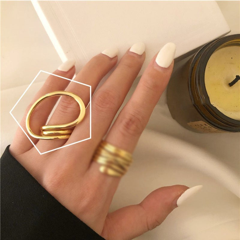 Women's Retro Fashion Chain Glossy Wide Ring