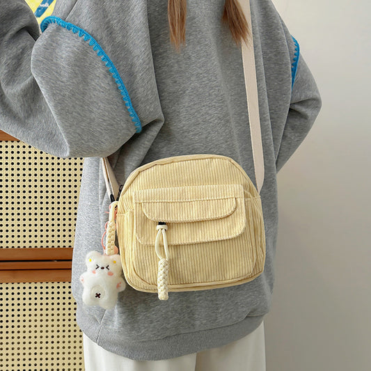 Corduroy Fashion Casual Crossbody Cute Shoulder Bag