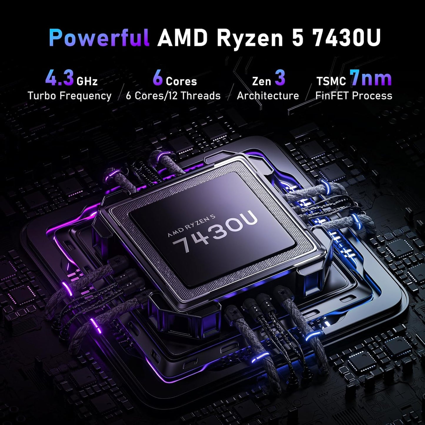 Gaming Laptop,15.6 Inch Laptop Computer,32Gb RAM 1TB SSD,AMD Ryzen 5 7430U (Up to 4.3Ghz,Beat 5700U),AMD Radeon Graphics,15.6”Fhd 1920 * 1080 Display,Wifi 5,Bt5.0,Backlit Keyboard