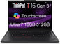 Lenovo Thinkpad T16 Gen 3 Business AI PC Laptop (16" FHD+ Touchscreen, Intel 12-Core Ultra 7 155U (> I7-1355U), 32GB DDR5, 1TB SSD), 2X Thunderbolt 4, Fingerprint, Backlit, 5MP Webcam, Win 11 Pro