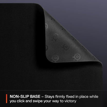 Qck Medium Gaming Mousepad — Black — Non-Slip Silicone Rubber Base — Peak Tracking and Stability — Optimized for Gaming Sensors — 320 Mm X 270 Mm — FPS, Mobas, RTS, MMO