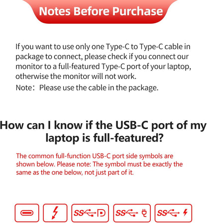 Dual Laptop Screen Extender, 14" 1080P IPS Portable Triple Monitor for 13.3-16.1" Laptops with USB-C Port, Plug and Play, Attachment Screen for Windows/Mac/Android/Switch/Ps5/Xbox