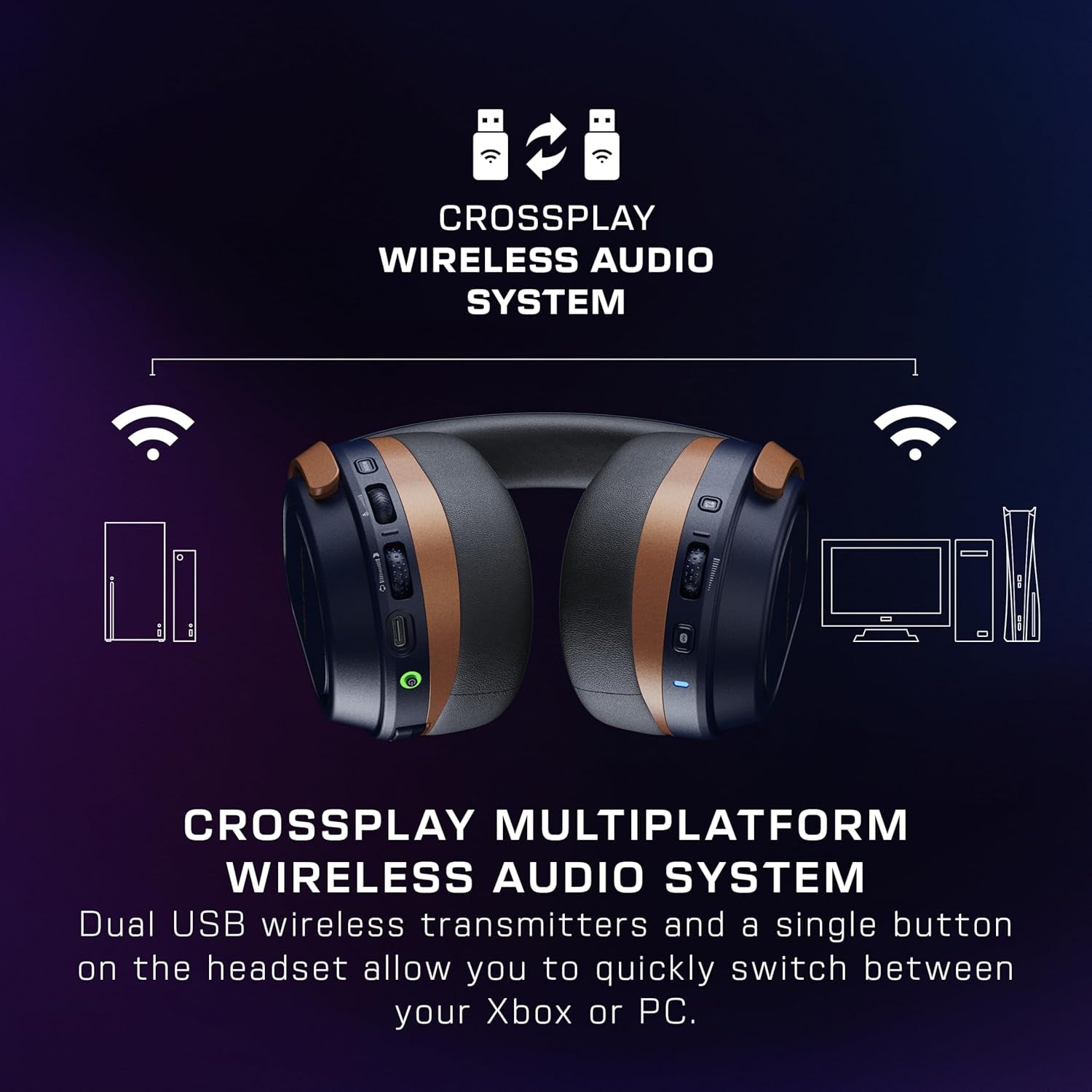Stealth 700 Gen 3 Wireless Multiplatform Amplified Gaming Headset for Xbox Series X|S, Xbox One, PC, PS5, Mobile – 60Mm Drivers, AI Noise-Cancelling Mic, Bluetooth, 80-Hr Battery – Cobalt