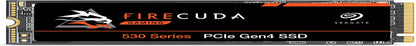 Firecuda 530 4TB Solid State Drive - M.2 Pcie Gen4 ×4 Nvme 1.4, Speeds up to 7300 Mb/S, Compatible PS5 Internal SSD, 3D TLC NAND, 1275 TBW, 1.8M MTBF, 3Yr Rescue Services (ZP4000GM3A013)