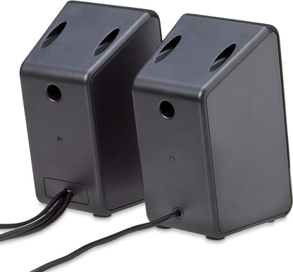 Usb-Powered Computer Speakers for Desktop or Laptop PC with Volume Control, Plug-N-Play, Black
