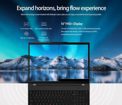 Lenovo Thinkpad T16 Gen 3 Business AI PC Laptop (16" FHD+ Touchscreen, Intel 12-Core Ultra 7 155U (> I7-1355U), 32GB DDR5, 1TB SSD), 2X Thunderbolt 4, Fingerprint, Backlit, 5MP Webcam, Win 11 Pro